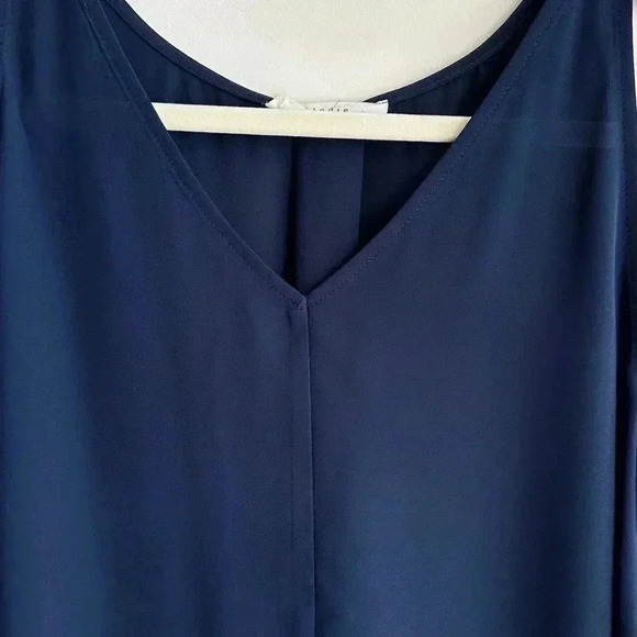 Elodie Navy Blue Swing Tank Top, Sheer Flowy Blouse, Size Small - Picture 8 of 16